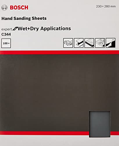 Bosch Professional Hand Sanding Sheet For Automotive, 230 X 280 mm Grit 1000, Pack Of 100