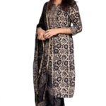 KLOSIA Women’s Printed Straight Kurta and Pant with Dupatta Set