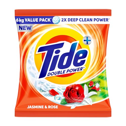 Tide Plus Detergent Washing Powder – 6kg Value Pack | Jasmine & Rose Fragrance | 2X Deep Clean Power | World’s No. 1 Detergent Brand