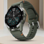 Fire-Boltt Talk 35.3mm (1.39) Bluetooth Calling with SpO2, Metal Body & Luxury Design Smartwatch(Green Wave Strap, Free Size)