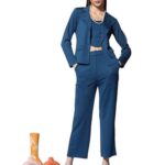 SIRIL Co ord Set for Women Stylish, 3 Piece Co-Ord Set, Teal Coords Set for Women (485TK10674-XL_Teal)