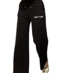 barcino Black Terry New York Print Track Pants
