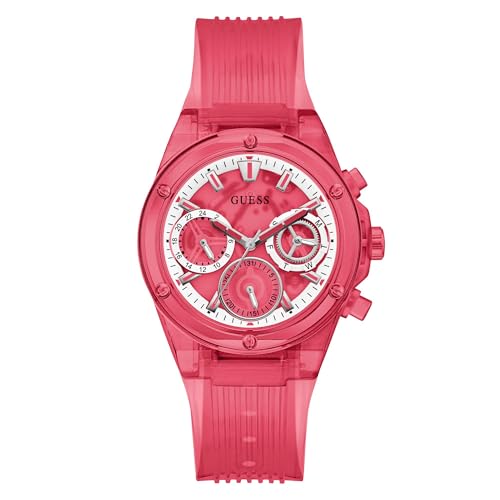 Guess Round 39mm Red Dial Analog Women Watch – GW0438L4