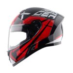 Vega Ranger DX Revenge Full Face Riding Helmet with Matte Shell, Comfortable Liner, Shock Absorbing Interior, Ventilated Fit, Lightweight Build, and Modern Dull Black Red Styling Dull Black Red-L