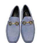 BUZZBASK – Men’s Synthetic Leather Loafers | Premium Soft Comfort Driving Shoes | Lightweight Casual Slip-On Moccasins for Office, Party, Anti-Skid Sole Stylish Formal Shoes Sky Blue