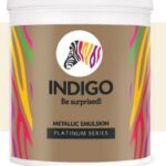 Indigo Metallic Emulsion Platinum Series – Sparkling Metallic Texture Wall Paint | Water-Based | Anti-Fungal & Algae Resistant | Interior & Exterior Use | 10 L Maroon
