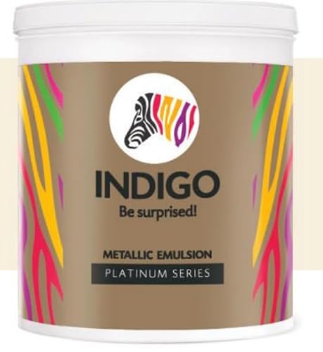 Indigo Metallic Emulsion Platinum Series – Sparkling Metallic Texture Wall Paint | Water-Based | Anti-Fungal & Algae Resistant | Interior & Exterior Use | 10 L Maroon