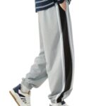 Q – RIOUS Men’s Black Colorblock Jogger Sweatpant | Contrast Side Stripe Sportswear | Casual & Gym Wear