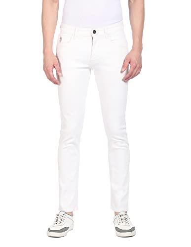 USPOLO Men’s Slim Fit Jeans (UDJC0031_White_36)