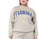 Sassafras Curve Women Grey Fleece Florida Sweatshirt 3XL