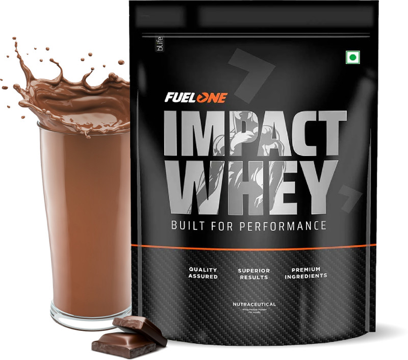 FUELONE Impact Whey Protein Blend, 23g Protein per Scoop, 4.71g BCAA,3.21g Glutamic Acid Whey Protein(1 kg, Chocolate)