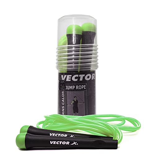 Vector X Lightweight Jump Rope for Fitness and Exercise – Adjustable Jump Ropes with Plastic Handles – Tangle-Free Skipping Rope for Crossfit, Gym, Cardio and Endurance Training – Jumping Rope