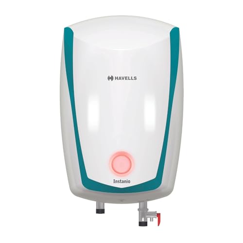Havells Instanio 10L Storage Water Heater(Geyser)|Faster Heating|Safer to use|Saves electricity|Engineered for Hard Water|Color Changing LED Indicator|Anti Rust Tank|Mcoloy Heating Element (2000W)