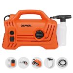 Osmon OS PW120 High Flow Pressure Washer | 1500W Copper Motor, 120 Bar, 7L/Min Flow | Portable Design with 5m Hose & Spray Gun | for Home, Car & Bike Cleaning | 1-Year Warranty | Orange