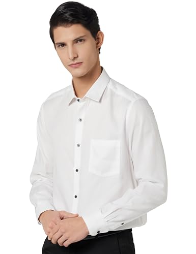 Arrow Men’s Solid Full Sleeve Slim Fit Cutaway Collar Cotton Formal Shirt (ARADOSH1389_Grey White_40)