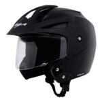 Vega Crux ISI Certified Flip-Up Helmet for Men and Women with Clear Visor(Black, Size:M)