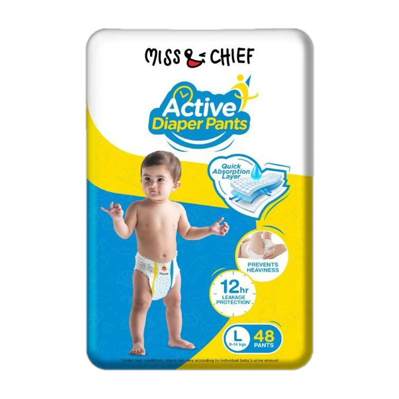 Miss & Chief Active Pant Diapers – L(48 Pieces)