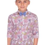 Allen Solly Boy’s Regular Fit Bow Shirt(ABSFCSLFN79173_Pink15-16 Years) Light Pink