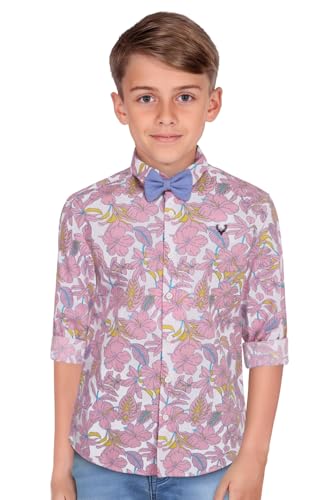 Allen Solly Boy’s Regular Fit Bow Shirt(ABSFCSLFN79173_Pink15-16 Years) Light Pink