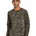 Amazon Brand – INKAST Men’s Cotton Blend Hooded and Crew Neck Regular Fit Sweatshirt(Aw21Inksw07_Olive Camo1_Large)