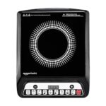 Amazon Basics 1600W Induction Cooktop | 7 Pre-Set Cooking Menus | LED Display | Smart Push Buttons I Energy Efficient, Auto Cut-off, 20A IGBT & 4KV Surge Protection I Black