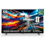 Hisense 139 cm (55 Inches) ULED MiniLED Smart AI TV | 144Hz Game Mode | 61W Speakers (Built-in Subwoofer) | World Fastest TV OS – VIDAA | 55E8S (Black)