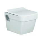 BonKaso Premium Wall Hung Ceramic Rimless One Piece Commode (White) | S Trap Western Toilet with Soft Close Seat | Water Closet for Bathroom/Lavatory | Siphonic Flush System (15.2 x 20 x 14.2 Inches)
