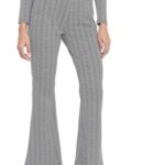 Tokyo Talkies Women Jacquard Bootcut Trousers Black/White