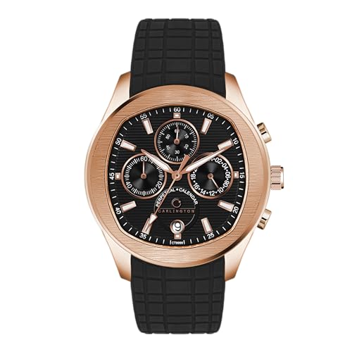 Carlington Legacy Series Analog Wrist Watches with Chronograph & Silicone Strap for Men – CT 9999