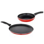 Judge by Prestige Ace Aluminium Non-Stick Cookware- Fry Pan Dia 20 cm- 1 Unit, Omni Tawa Dia 25 cm – 1 Unit