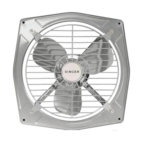 SINGER Maxovent 230 mm Exhaust Fan | 100% Copper Motor | 40W Energy Efficient | 1350 RPM High Suction, Low Noise | 500 CMH Air Delivery | Powder-Coated Rust-Free Body | 2-Year Warranty