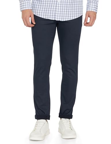 Arrow Slim Fit Textured Trousers_ASAETRO2889_30 Navy
