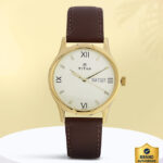 Titan NP15802490YL05 Titan Bandhan Champagne Dial Brown LeatherStrap Couple Analog Watch  – For Couple
