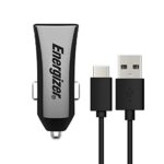 Energizer CAC 3.4A 2USB Type C2.0 Cable Charging Adapter (Black)