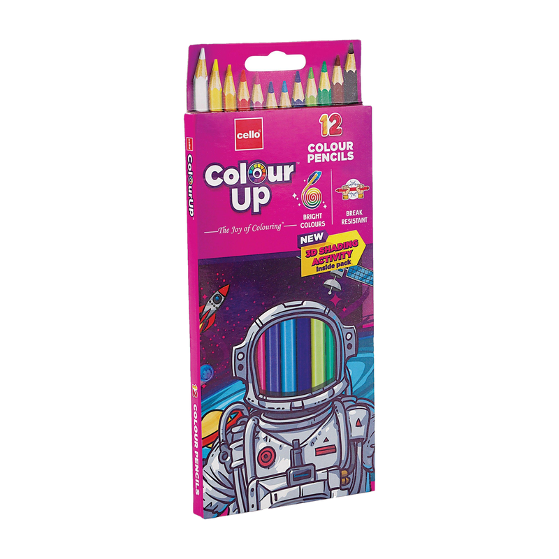 Cello ColourUp Round Shaped Color Pencils(Set of 12, Multicolor)