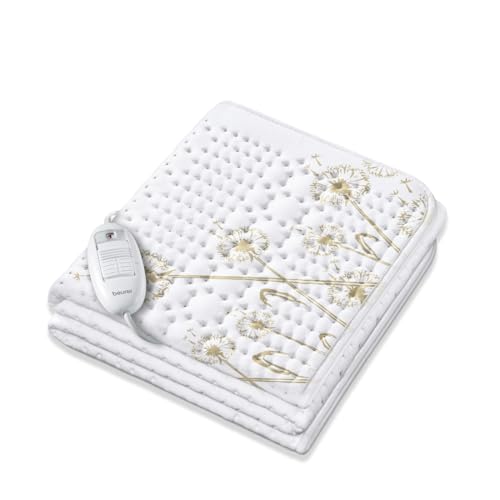 Beurer German Engineering UB 33 Electric Underblanket for Single Bed I German Engineering I 3 Temperature Settings I Printed Cotton Top I Overheat Protection I Illuminated Controls I Machine Washable 30°C I OEKO-TEX Certified I 3-Year Warranty
