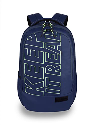 Gear Keep It Real 40L Large Water Resistant School Bag/Casual 5 Compartment Backpack/Daypack/Travel Standard Backpack/Kids Bag/College Bag For Boys/Girls/Men/Women (Navy-Green)