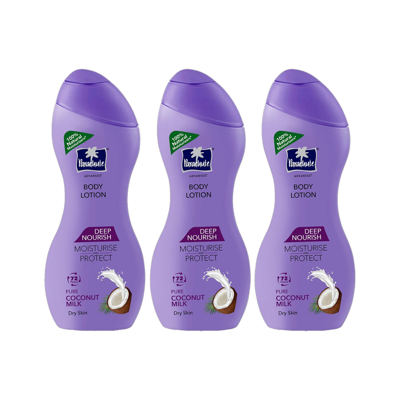 Parachute Advansed Deep Nourish Body Lotion, With Pure Coconut Milk, 72h Moisturization 250ml x 3(750 ml)