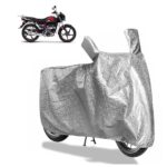 Sulfar Bike Cover for Hero MotoCorp Splendor Plus Xtec (125cc Bluetooth) | Waterproof, Dustproof & UV Protected | All Weather Two Wheeler Cover (Silver) New 2026 Variants