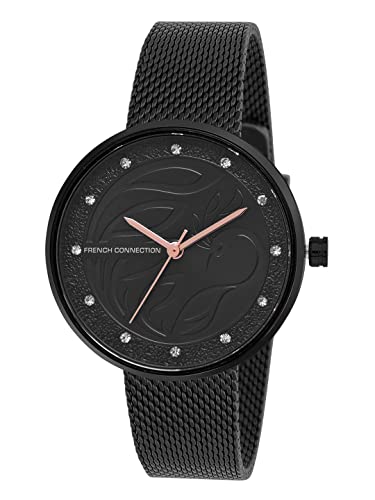 French Connection Women’s Analog Watch Black Strap-FCN00038H