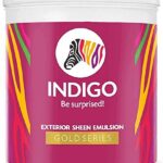 Indigo Exterior Sheen Emulsion Gold Series | Premium Exterior Sheen Paint | Weather & UV Resistant | Low Moisture Absorption | 10 L Signal Red Plus
