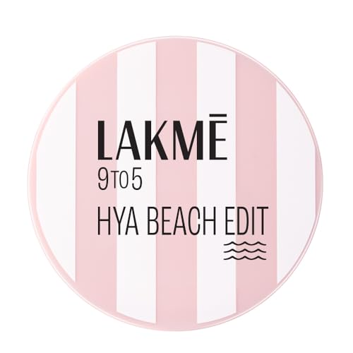 Lakme 9to5 Hya Matte, Beach Edit Cushion Foundation, C 390-Cool Cocoa, Matte Finish, Buildable Coverage, SPF 40, 12 gm