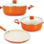 Non-Stick Ceramic Aluminium Cooking Item Set with Bakelite Handle