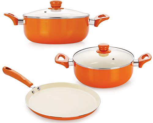 Non-Stick Ceramic Aluminium Cooking Item Set with Bakelite Handle