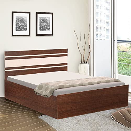 Hometown Optimas King Bed with Box Storage in Dark Choco Colour (Engineered Wood, Dark Choco)