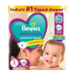 Pampers Active Baby Taped Diapers, Small size diapers, (S) 92 count, taped style custom fit