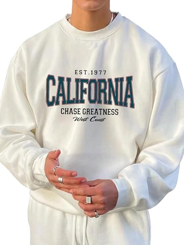 Noble Monk Men’s Baggy Fit Sweatshirts | Aesthetic Drop Shoulder Oversized Sweatshirt | Long Sleeve Sweatshirts for Men