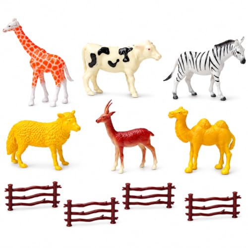 SUPER TOY Wild Farm Animal Action Figure Toys Playing Set for Kids – Pack of 6