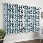 MollisHomes Window Curtains 5 Feet Long Set of 10 | Floral Design | Polyester | Light Filtering Curtains | Curtains for Living Room | (118 x 152 cm, Black) | Perfect for Home Decor