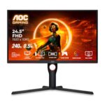 AOC 25G3ZM/BK 24.5″ FHD Gaming Monitor, 240Hz Refresh Rate, 1ms GTG Response Time, 6 Game Modes, Freesync Premium, Low Input Lag, ShadowControl, HDMI & DisplayPort